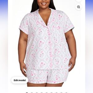 Chic White and Pink Floral Pajama Set